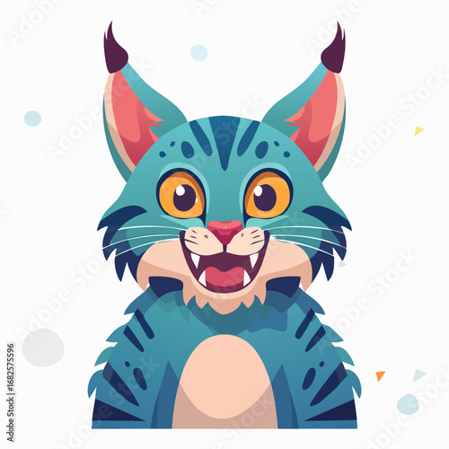 Lynx Streamlined Vector Art with Flat Colors and Sharp Linework