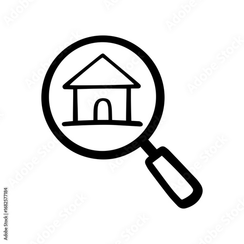 House search doodle vector icon