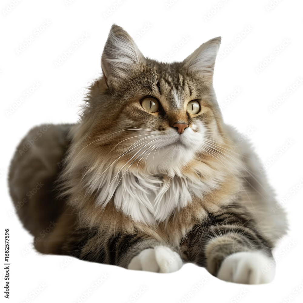 Obraz premium Long haired cat lying down