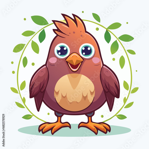 Finch Streamlined Vector Art with Flat Colors and Sharp Linework