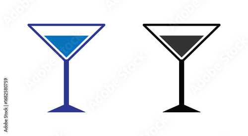 Wine Glass Icon – Flat Black Silhouette on White Background.