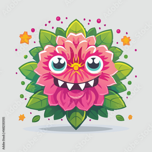 Azalea Flat-Style Vector Illustration with Balanced Composition