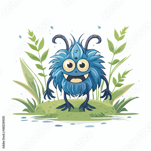 Nigella Flat-Style Vector Illustration with Balanced Composition