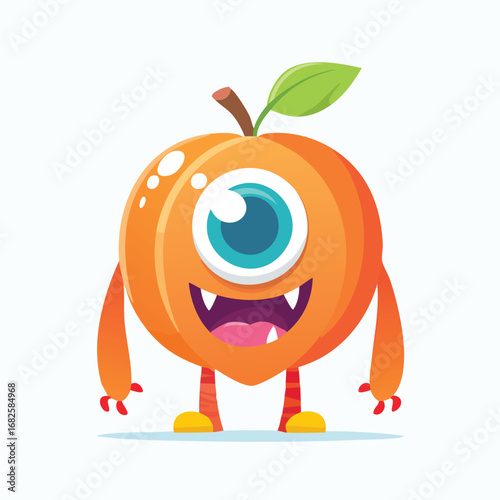 Peach Flat-Style Vector Illustration with Balanced Composition