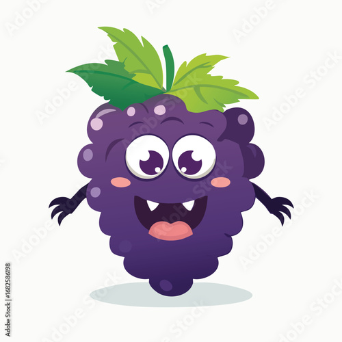 Blackberry Flat-Style Vector Illustration with Balanced Composition
