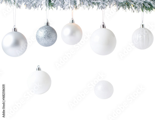 Firefly_Real, live decorated Christmas tree with wrapped gifts presents in beautiful, snowy n - Firefly_Christmas white background with christmas balls and decoration
