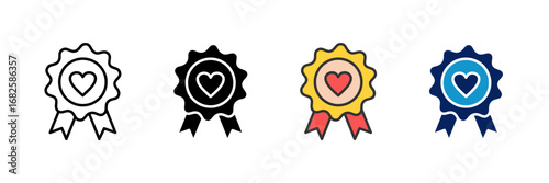 Loyalty Emblem Icon Set Multiple Style Collection