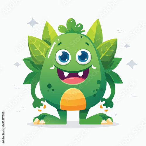 Spinach Flat Illustration Featuring Clean Shapes and Bold Outlines