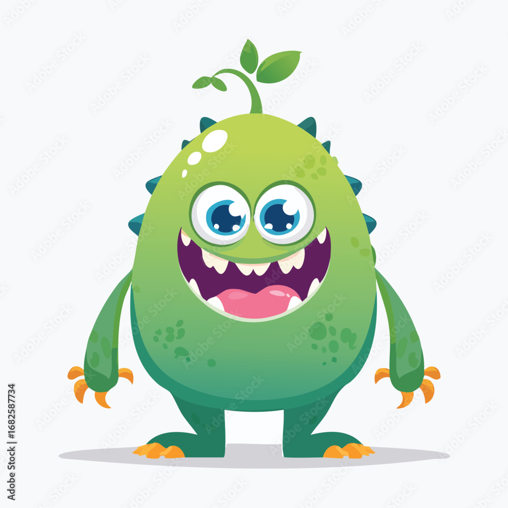 Fototapeta premium Pea Flat Illustration Featuring Clean Shapes and Bold Outlines