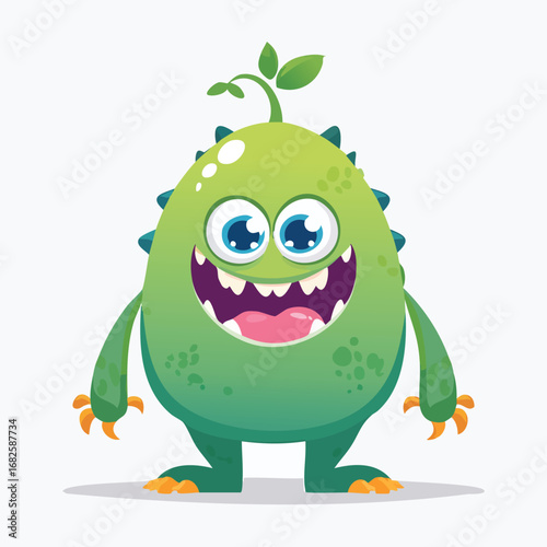 Pea Flat Illustration Featuring Clean Shapes and Bold Outlines
