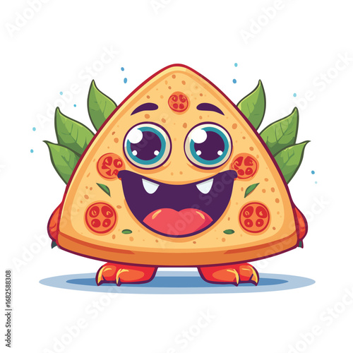 Focaccia Flat Illustration Featuring Clean Shapes and Bold Outlines