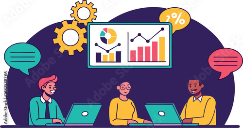 Business Growth Financial Planning Data Analysis Illustration