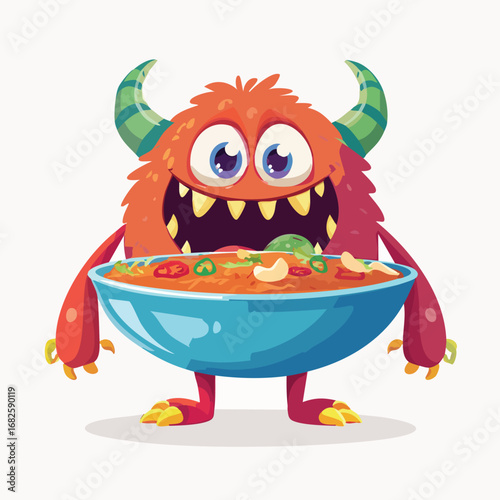 Chili Con Carne Flat Illustration Featuring Clean Shapes and Bold Outlines