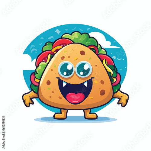 Chicken Fajitas Flat Illustration Featuring Clean Shapes and Bold Outlines