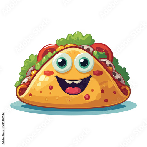 Chicken Enchiladas Flat Illustration Featuring Clean Shapes and Bold Outlines