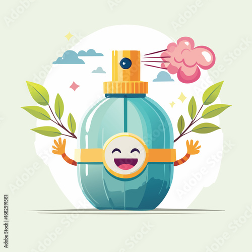 air freshener Flat Illustration Featuring Clean Shapes and Bold Outlines