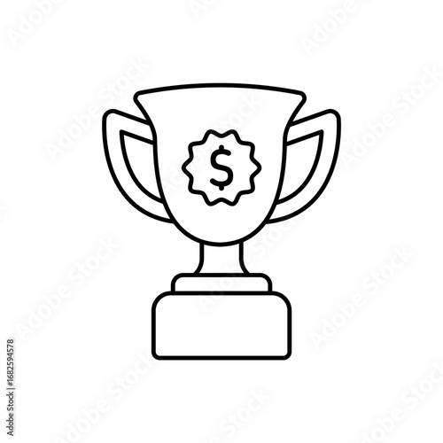 Icon a prize money, isolated against a clean background.