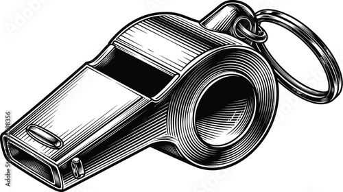 Vector illustration of a whistle referee coach safety equipment