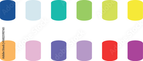 Colorful database icons collection data storage server illustration