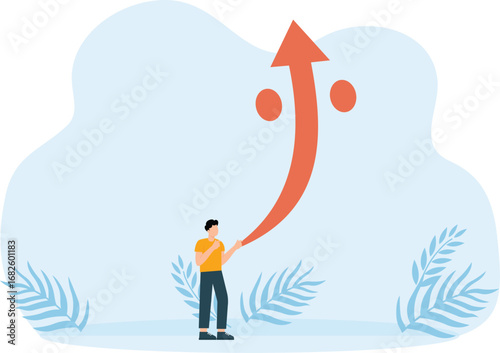 Restraining growth of rising percentage and Growth of interest rate, regulation of financial indicators and economic crisis and money loss, man hold big red percent sign concept
