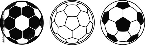 Soccer balls vector illustration for sports and game designs