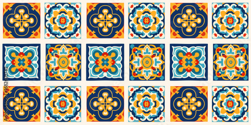 Ornament texture tiles Portuguese, Espaniol Azulejo