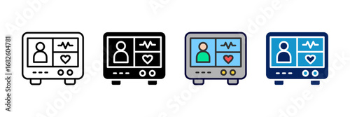 Vital Monitor Icon Set Multiple Style Collection