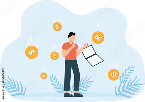 Financial crisis and Global economic money problem, Businessman Bankruptcy unpaid loan debt, investment failure company startup collapse, people and falling arrow concept
