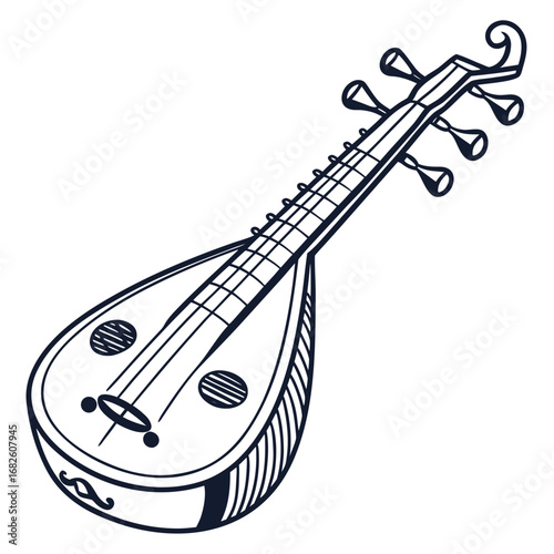 Hand-Drawn Vector Illustration of a Musical Instrument