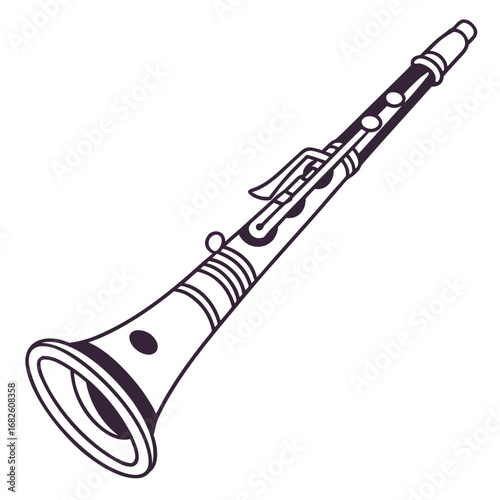 Classic Clarinet Vector Illustration for Musical Designs
