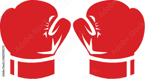 Premium Red Boxing Gloves for Men & Women – Professional Training, Sparring, Editable stroke.