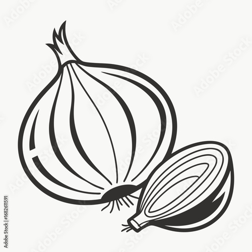 Onion Vegetable Minimalist Line Art Illustration