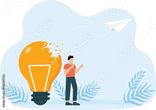 Think outside the box for growth, Plan for the better business growth concept
