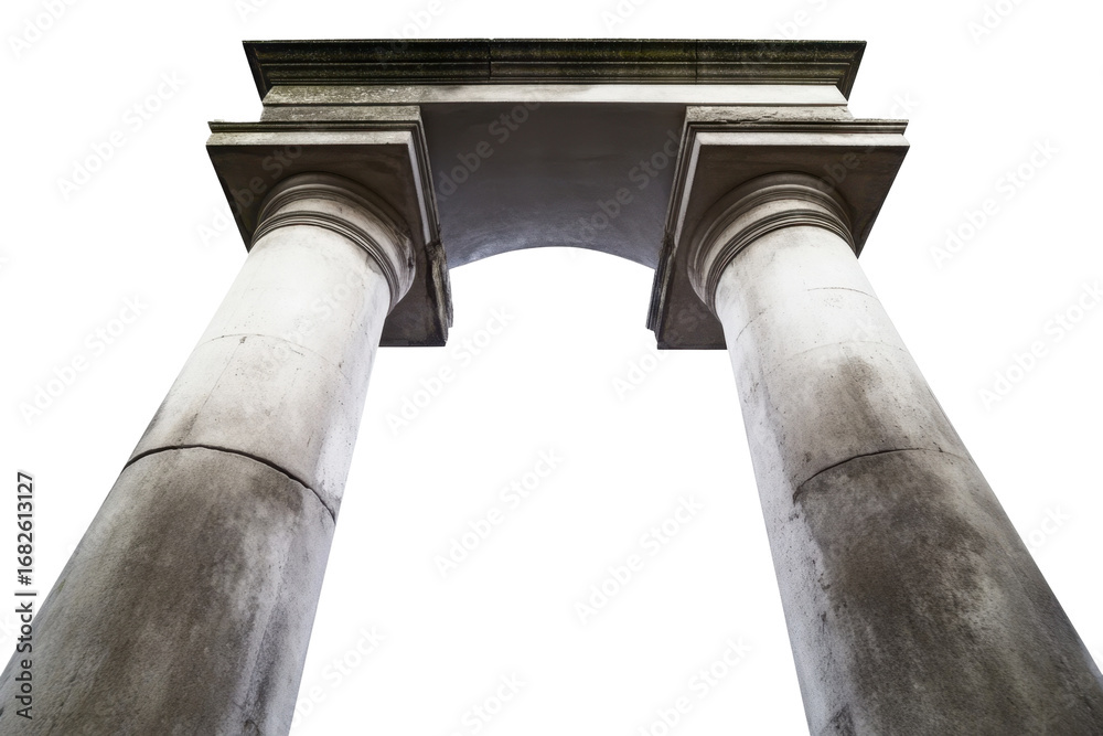 Obraz premium Grey Stone Columns And Arch Architectural Detail