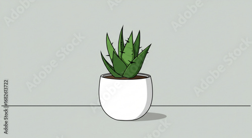 Vibrant succulent plant thrives in a clean white pot, bringing natural beauty and modern style to any space.