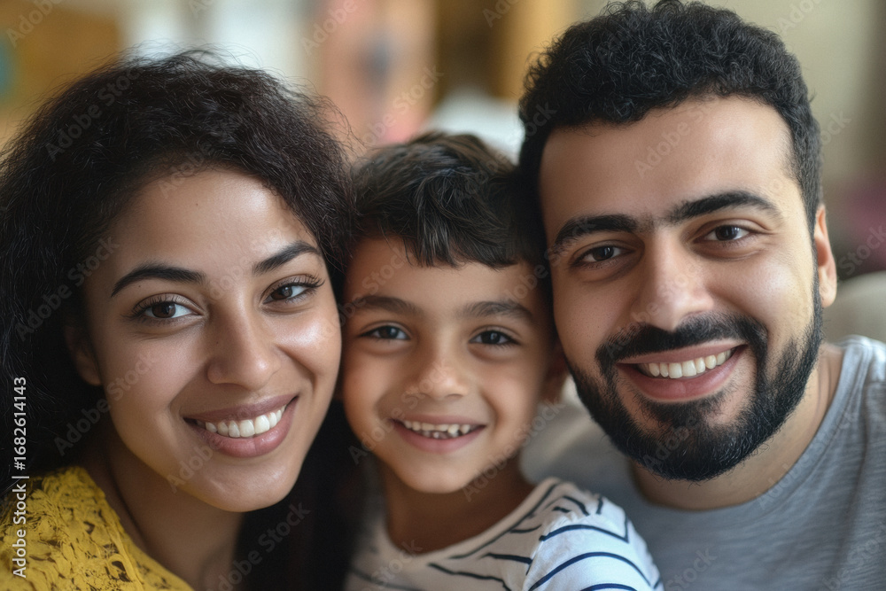 Fototapeta premium Happy Middle Eastern Family Portrait