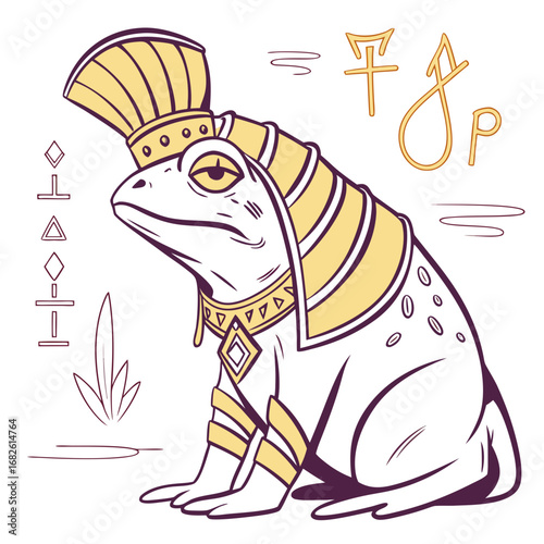 Frog Pharaoh Ancient Egypt Character Illustration