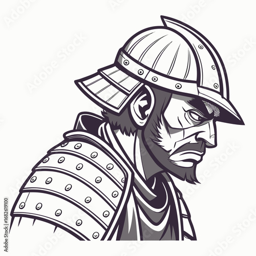 Intense Samurai Warrior Illustration Honor, Strength, and Tradition