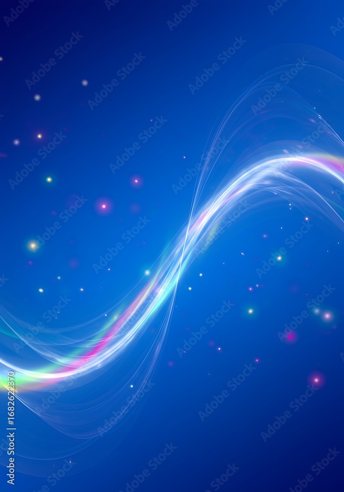 Obraz premium Abstract blue wave with lights