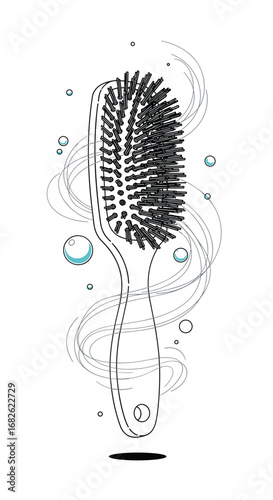 Styling hairbrush with bristles for detangling and smoothing hair creating a voluminous look effortlessly