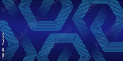 abstract hexagon dark blue gradient background. Digital futuristic technology concept.