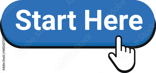 Start here button vector graphic download for website ui ux design and call to action use case design
