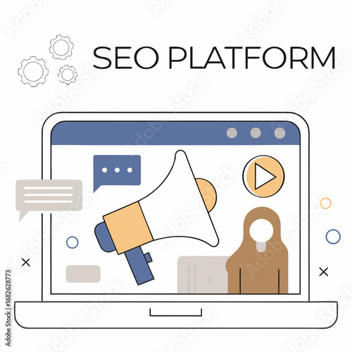 Marketer Online Service Platform – Advertising, Promotion, Marketing Strategy, and Customer Communication Flat Vector Illustration
