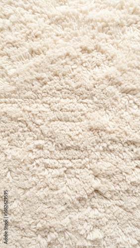 Wallpaper Mural Close-up of a fluffy, off-white rug with a textured surface. The high pile creates depth and evokes a sense of warmth and comfort Torontodigital.ca