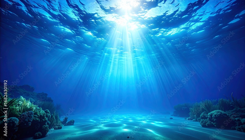 Obraz premium Underwater Ocean Sunbeams