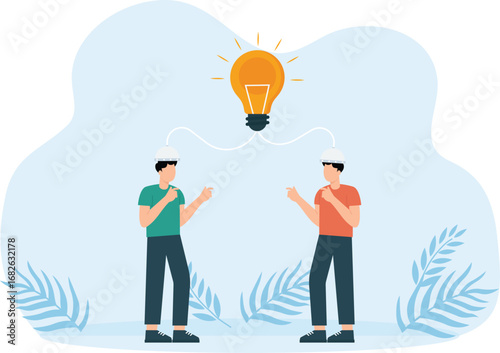  Businesspeople sharing one idea for business inspiration concept, 


