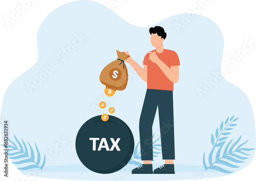 Financial crisis loss to tax and surprise concept,

