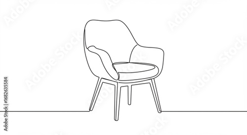 Modern armchair design sketch