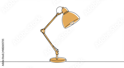 Modern brass desk lamp with adjustable neck