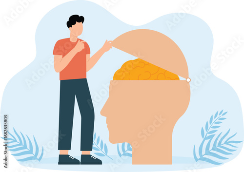 Mental healing and thinking business success, Thinking for better success concept,

